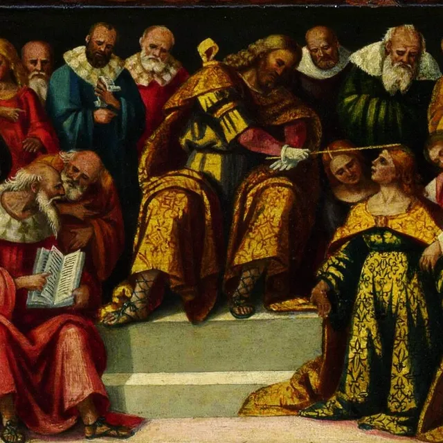 Esther before Ahasuerus, and Three Episodes from the Life of Saint Jerome by Luca Signorelli