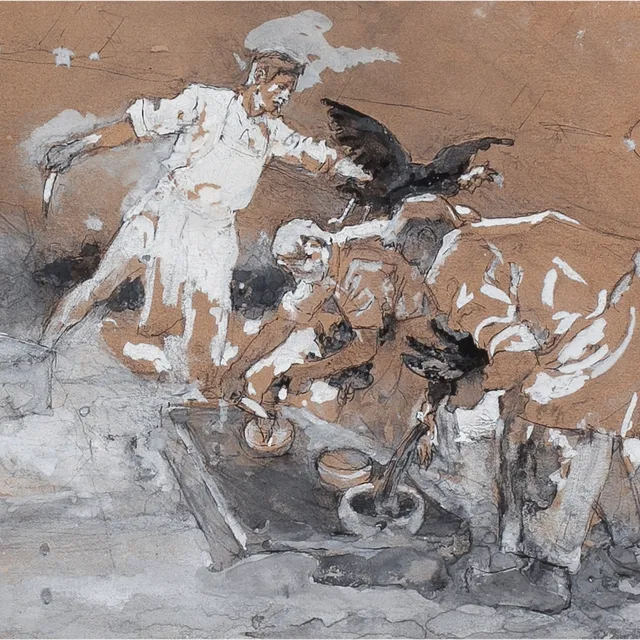 Turkey Slaughter (Matança de galls dindis) by Daniel Vierge